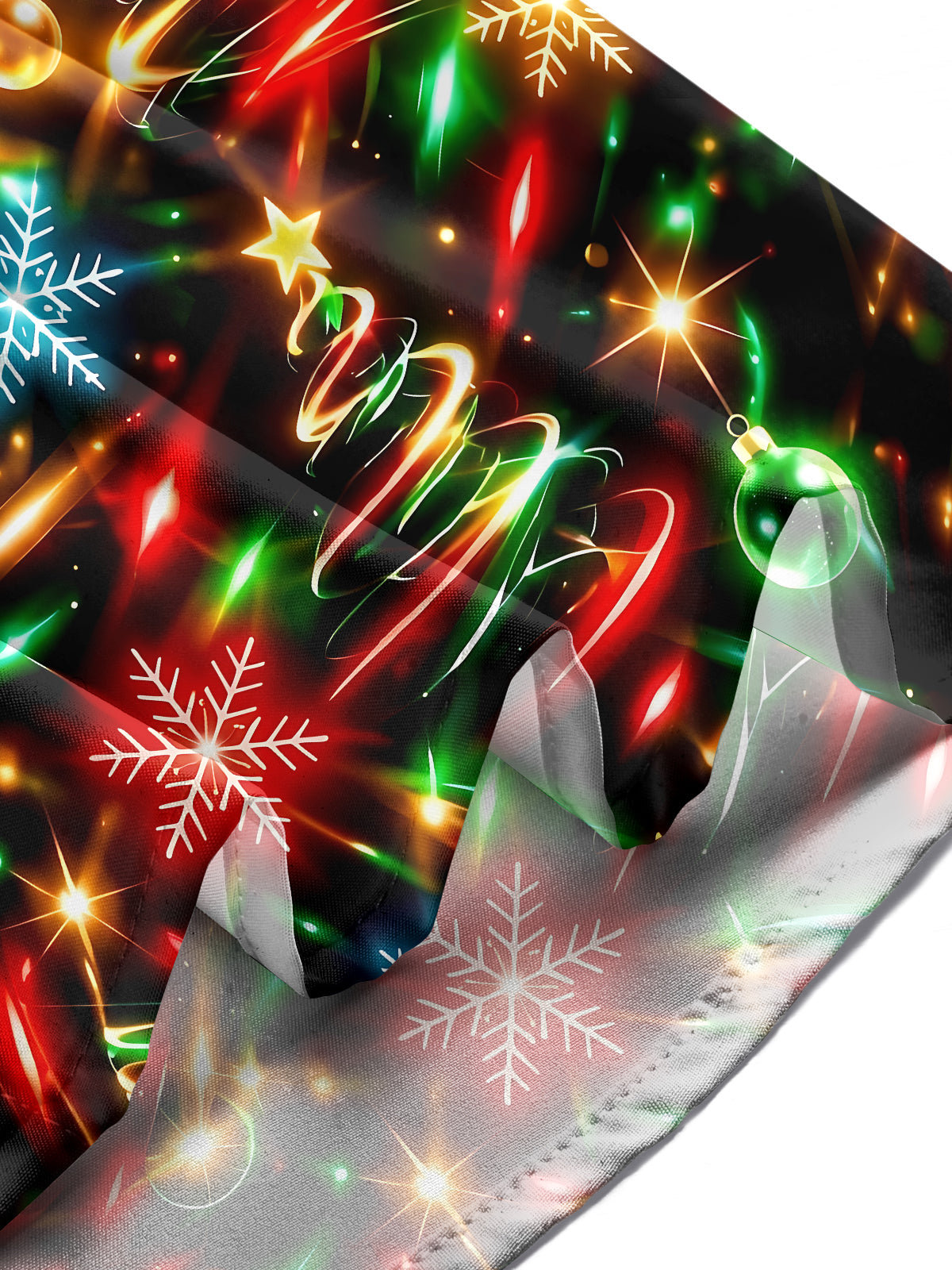 Oceanlyte Men's Printed Christmas Trees And Ornaments Print Long Sleeve Shirt with Chest Pocket