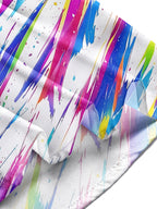 Oceanlyte Men's Tie Dye Rainbow Paint Splatter Print Long Sleeve Shirt with Chest Pocket