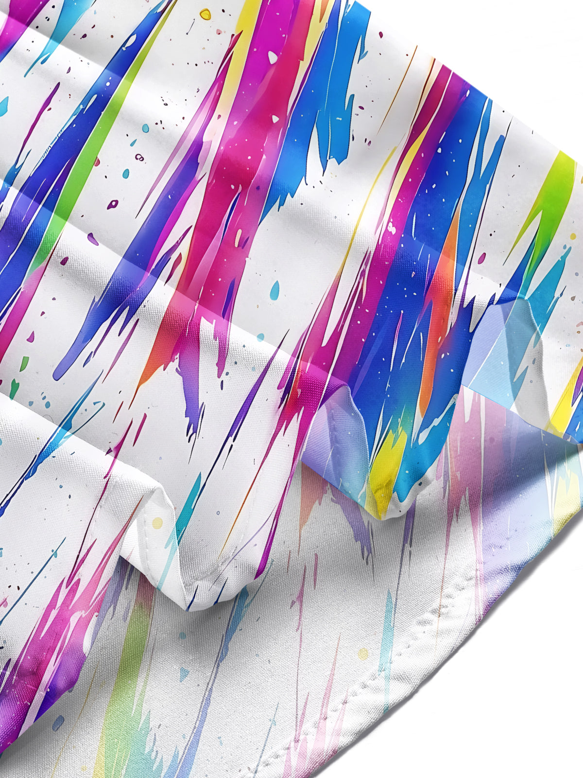 Oceanlyte Men's Tie Dye Rainbow Paint Splatter Print Long Sleeve Shirt with Chest Pocket