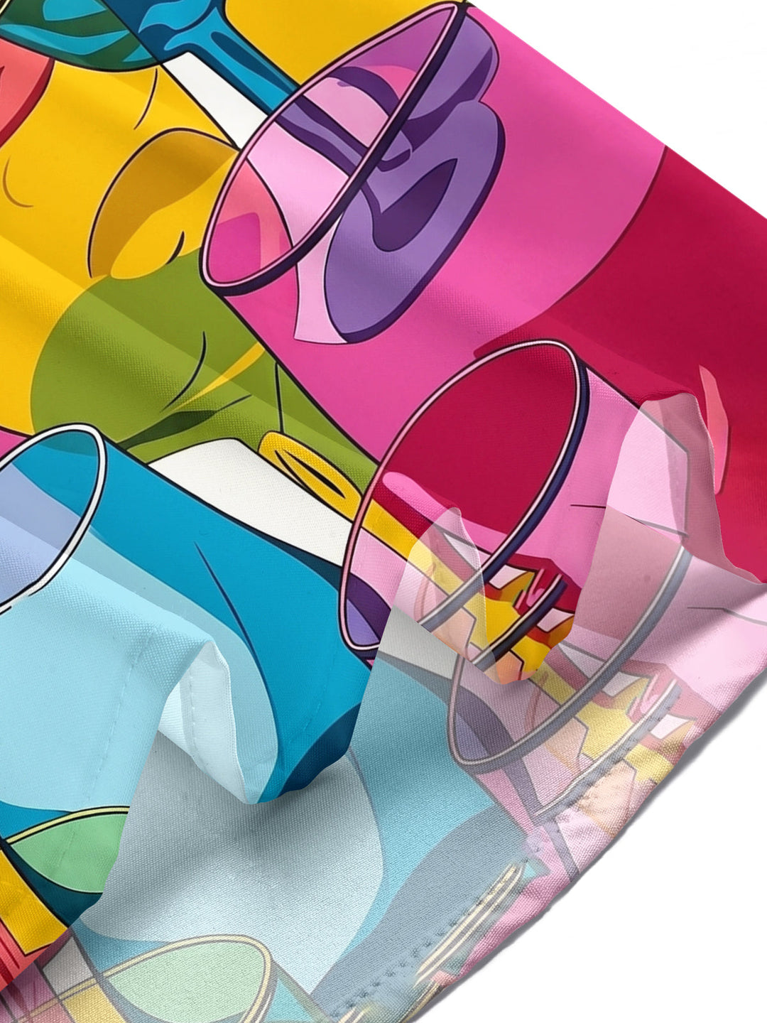 Oceanlyte Men's Graphic Colorful Wine Glasses Print Short Sleeve Shirt with Chest Pocket