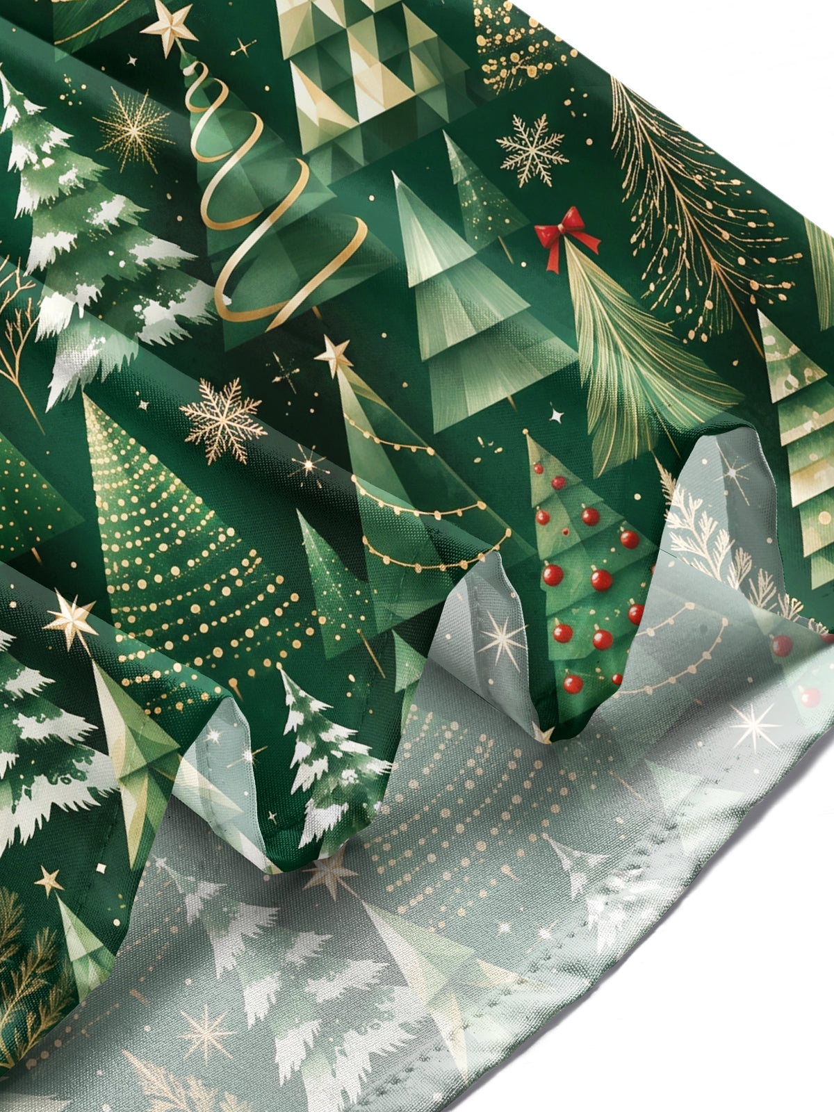 Oceanlyte Men's Printed Christmas Trees And Ornaments Print Long Sleeve Shirt with Chest Pocket