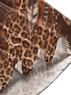 Oceanlyte Men's Printed Bird And Leopard Print Long Sleeve Shirt with Chest Pocket