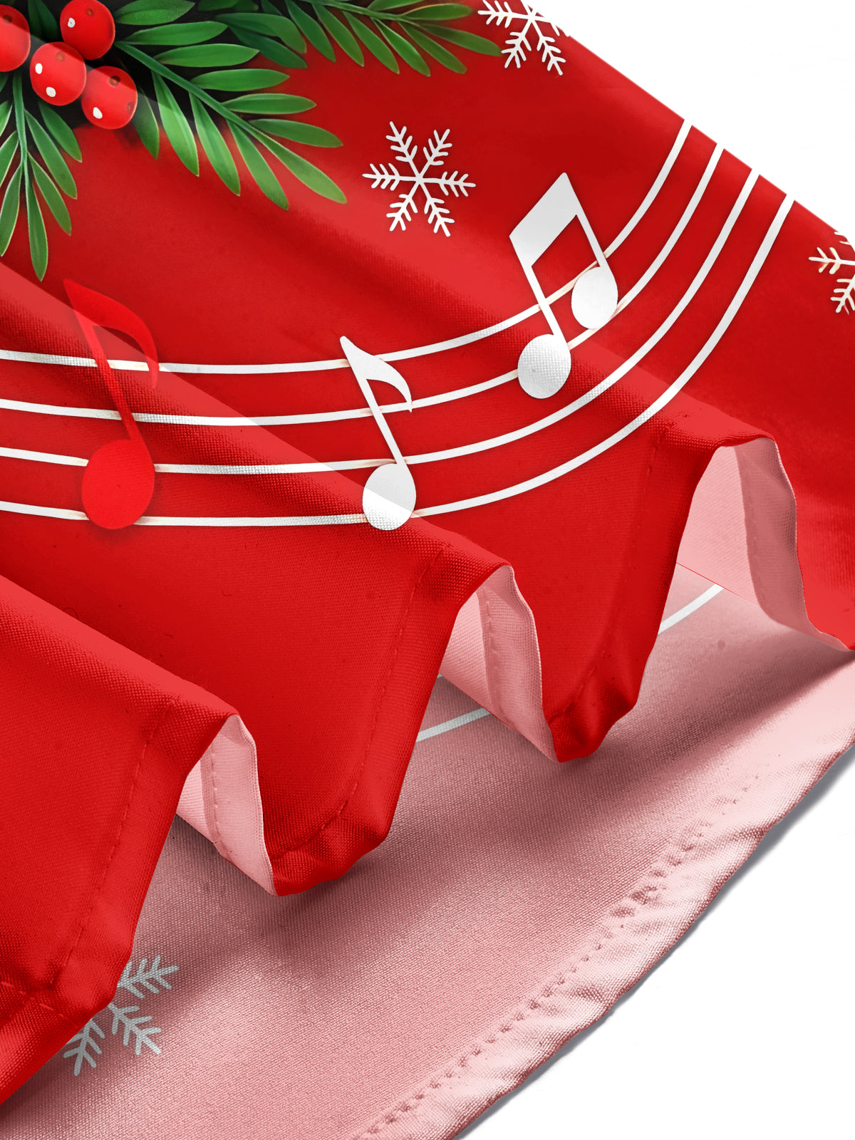 Oceanlyte Men's Long Sleeve Shirt - Christmas Piano Keyboard And Musical Notes Print with Chest Pocket