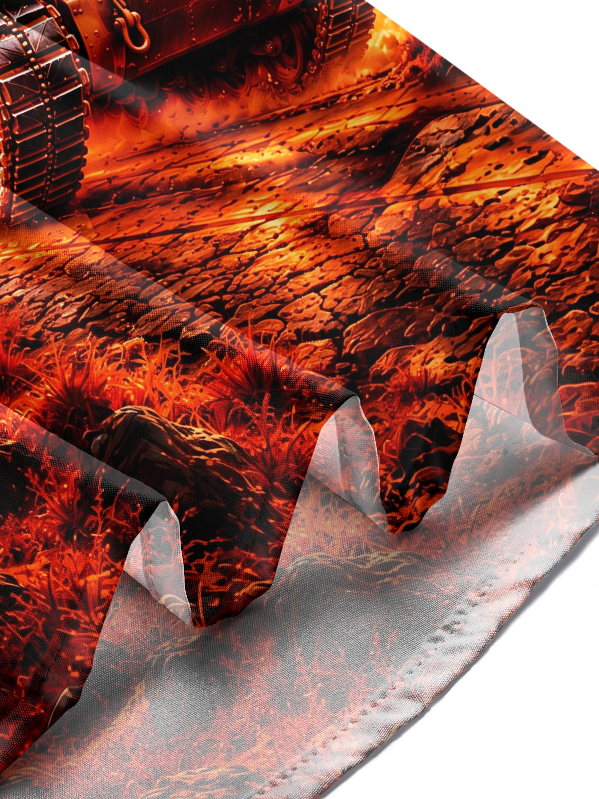 The "Desert Fury" Oceanlyte Men's Long Sleeve Shirt - Graphic Tank And Fiery Landscape Print with Chest Pocket