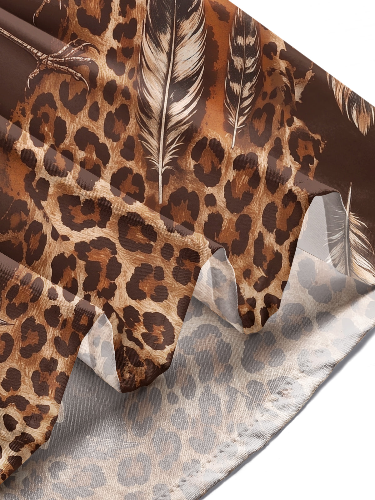 Oceanlyte Men's Printed Bird And Leopard Print Long Sleeve Shirt with Chest Pocket