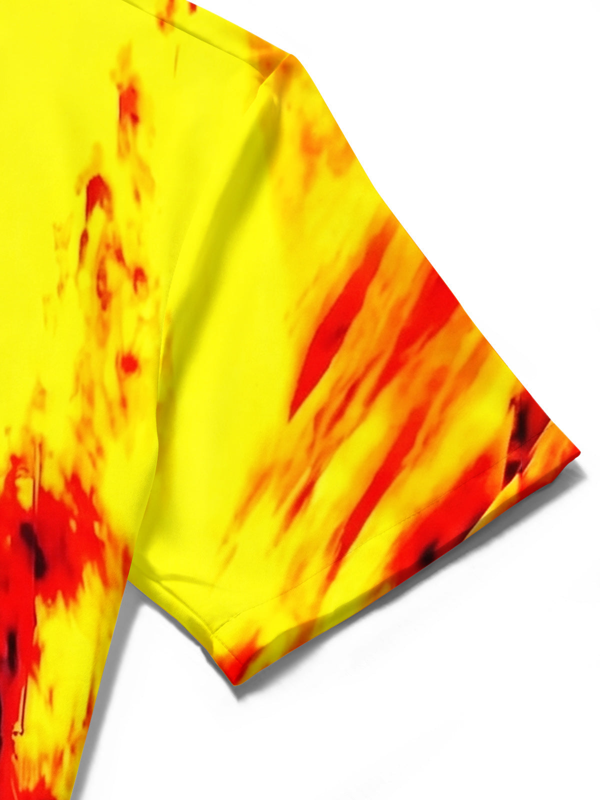 Oceanlyte Men's Tie Dye Colorful Abstract Tie Dye Print Short Sleeve Shirt with Chest Pocket