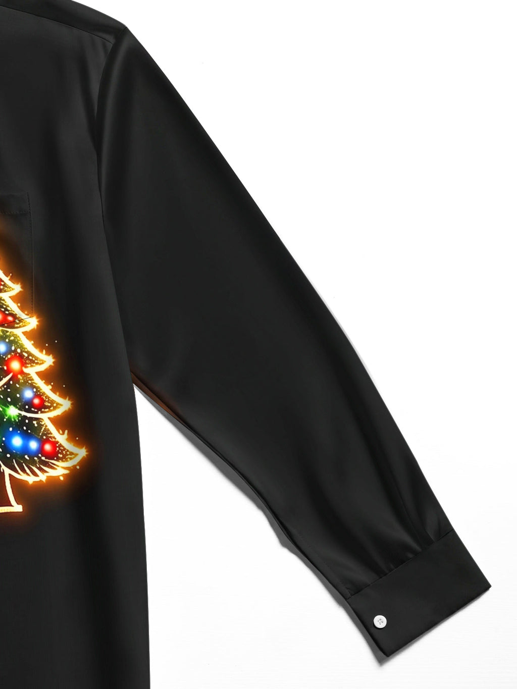 Oceanlyte Men's Graphic Christmas Tree Print Long Sleeve Shirt with Chest Pocket