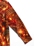 Oceanlyte Men's Long Sleeve Shirt - Art Deco Geometric Fan Patterns And Sparkles Print with Chest Pocket