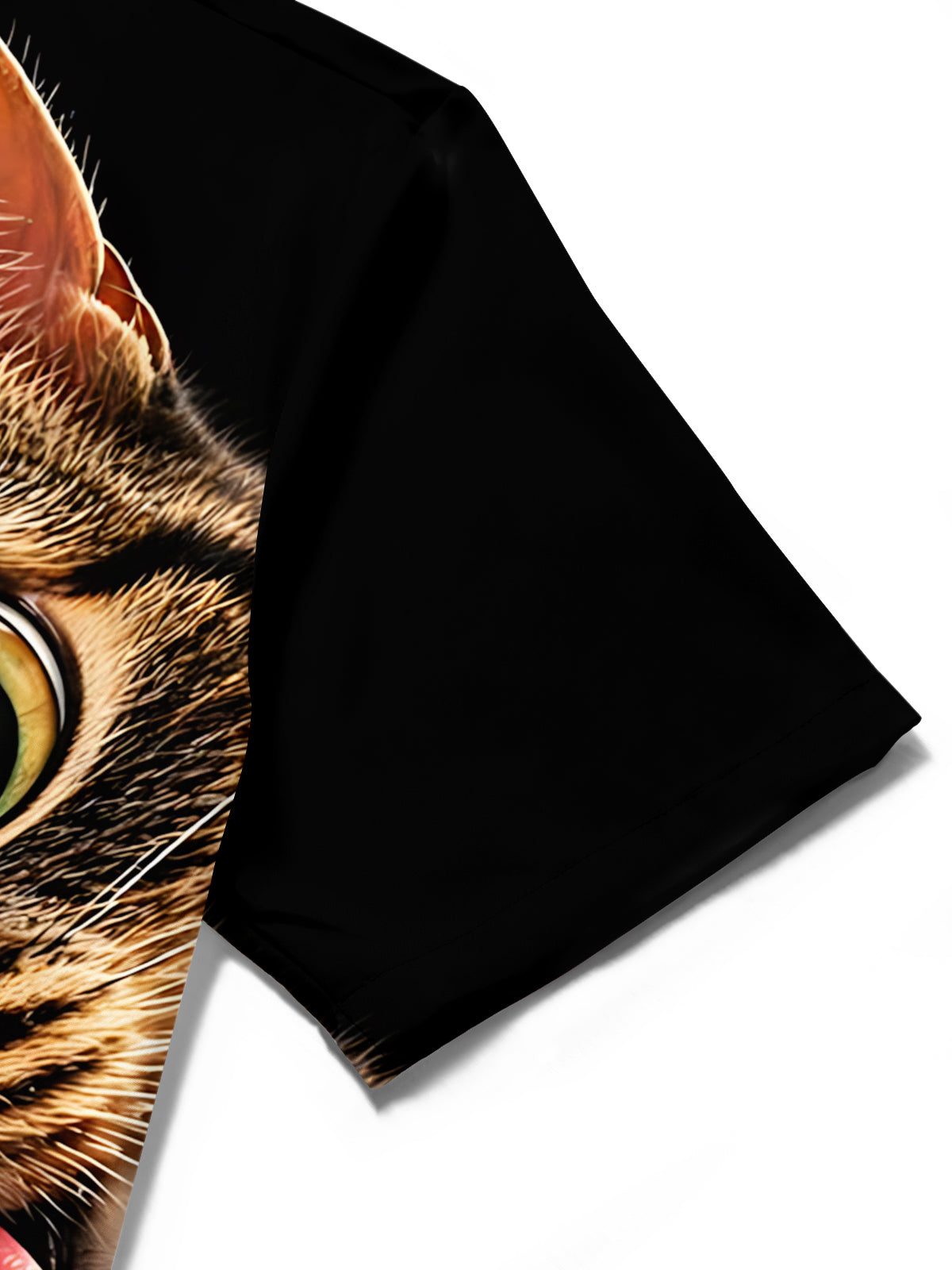 Oceanlyte Men's Graphic 3D Cat Print Tabby Cat Face Print Short Sleeve Shirt with Chest Pocket