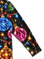 Oceanlyte Men's Graphic Christmas Ornaments And Lights Print Long Sleeve Shirt with Chest Pocket