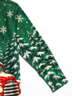 Oceanlyte Men's Long Sleeve Shirt - Vintage Red Truck With Christmas Tree And Gifts Print with Chest Pocket