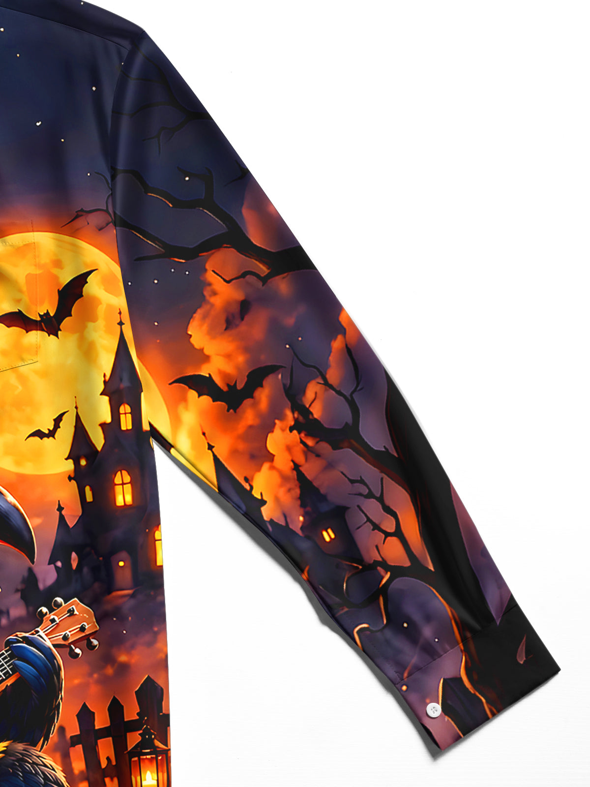 Oceanlyte Men's Graphic Halloween Toucan Print Long Sleeve Shirt with Chest Pocket