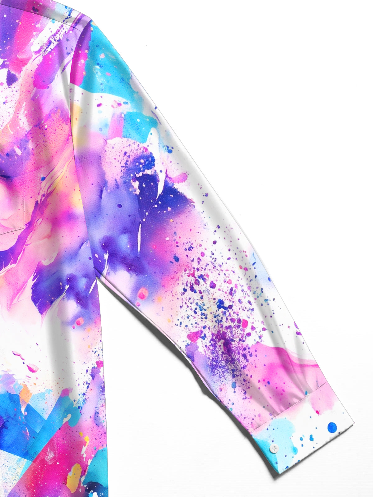 Oceanlyte Men's Abstract Watercolor Splashes And Swirls Print Long Sleeve Shirt with Chest Pocket