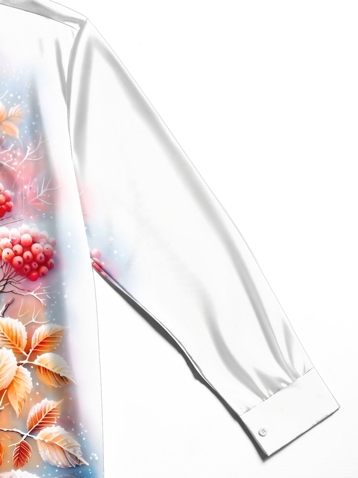 Oceanlyte Men's Printed Winter Birds Print Long Sleeve Shirt with Chest Pocket