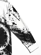 Oceanlyte Men's Abstract Black And White Ink Splatter Print Long Sleeve Shirt with Chest Pocket