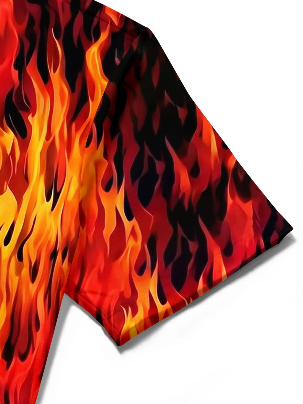 Oceanlyte Men's Hawaiian Fire Pattern Flames Print Short Sleeve Shirt with Chest Pocket