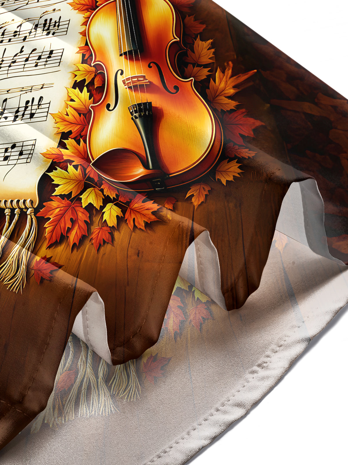 Oceanlyte Men's Hawaiian Violin Print Autumn Print Long Sleeve Shirt with Chest Pocket