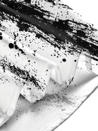 Oceanlyte Men's Abstract Black And White Ink Splatter Print Long Sleeve Shirt with Chest Pocket