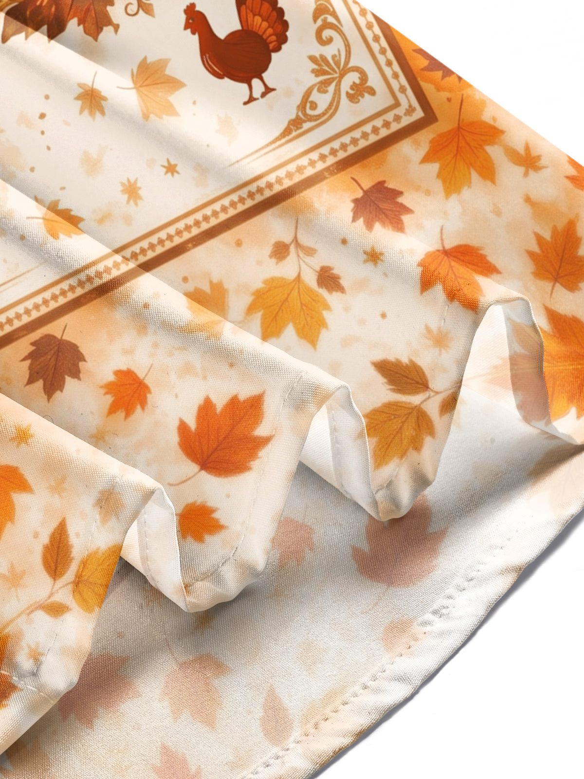 Oceanlyte Men's Long Sleeve Shirt - Thanksgiving Pumpkins Turkeys And Autumn Leaves Print with Chest Pocket