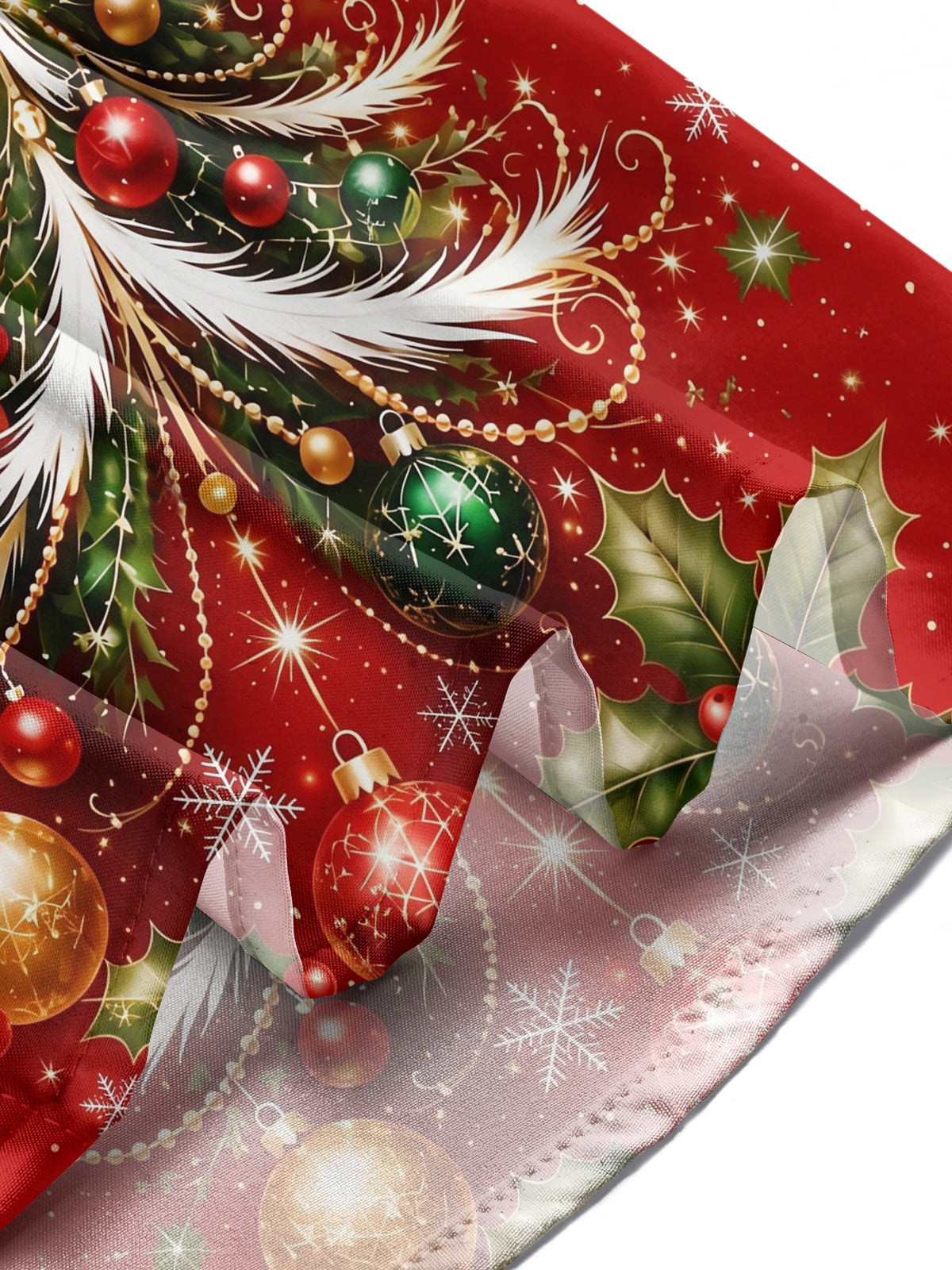 Oceanlyte Men's Printed Christmas Tree Print Snowflakes Print Long Sleeve Shirt with Chest Pocket