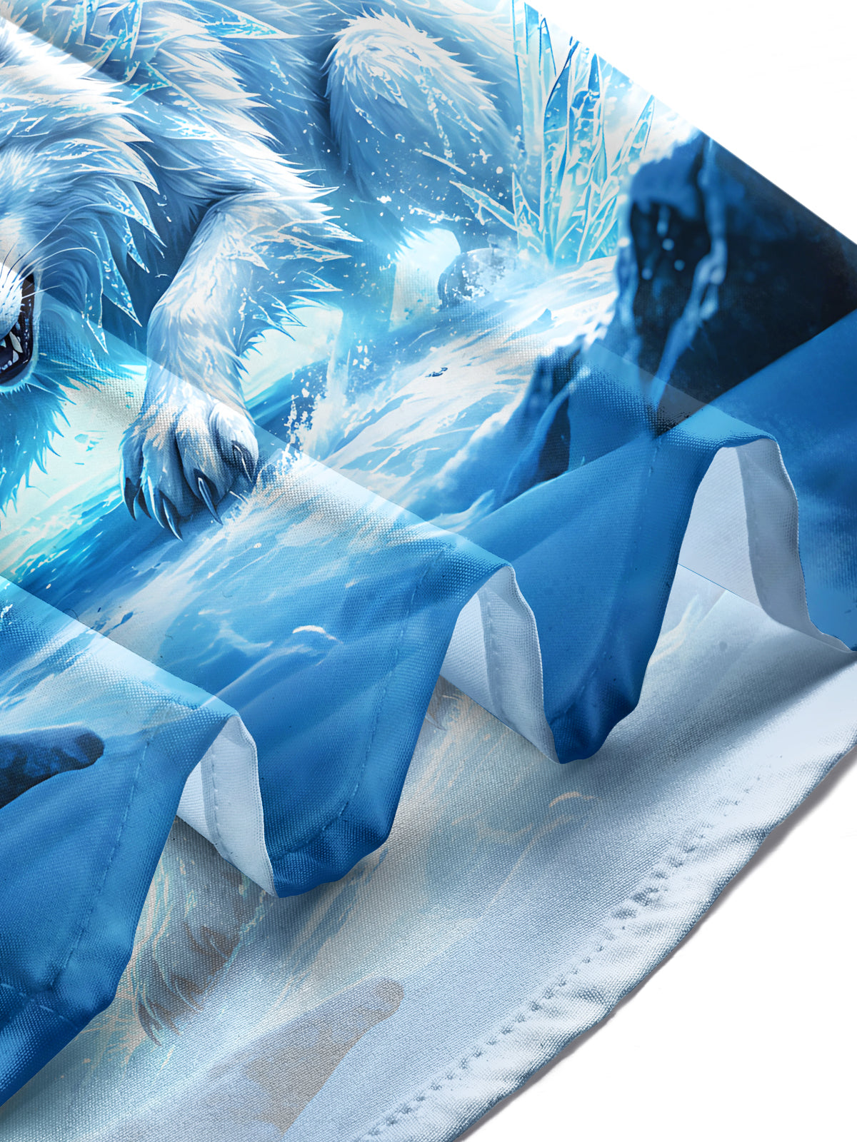 Oceanlyte Men's Graphic Ice Eagle Print Snow Wolf Print Long Sleeve Shirt with Chest Pocket