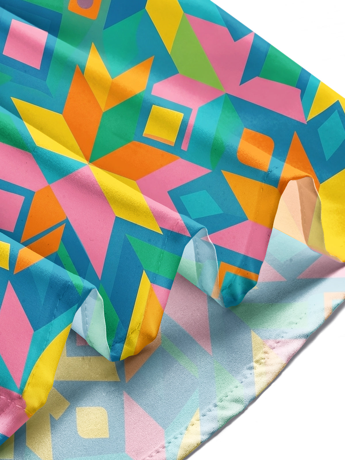 Oceanlyte Men's Printed Colorful Geometric Shapes Print Long Sleeve Shirt with Chest Pocket