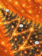 Oceanlyte Men's Christmas Tree With Sparkling Lights Print Long Sleeve Shirt with Chest Pocket