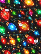 Oceanlyte Men's Printed Christmas Lights Print Long Sleeve Shirt with Chest Pocket