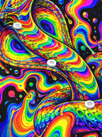 Oceanlyte Men's Printed Colorful Psychedelic Cobra Print Long Sleeve Shirt with Chest Pocket