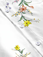 Oceanlyte Men's Floral Colorful Floral Branches Print Long Sleeve Shirt with Chest Pocket