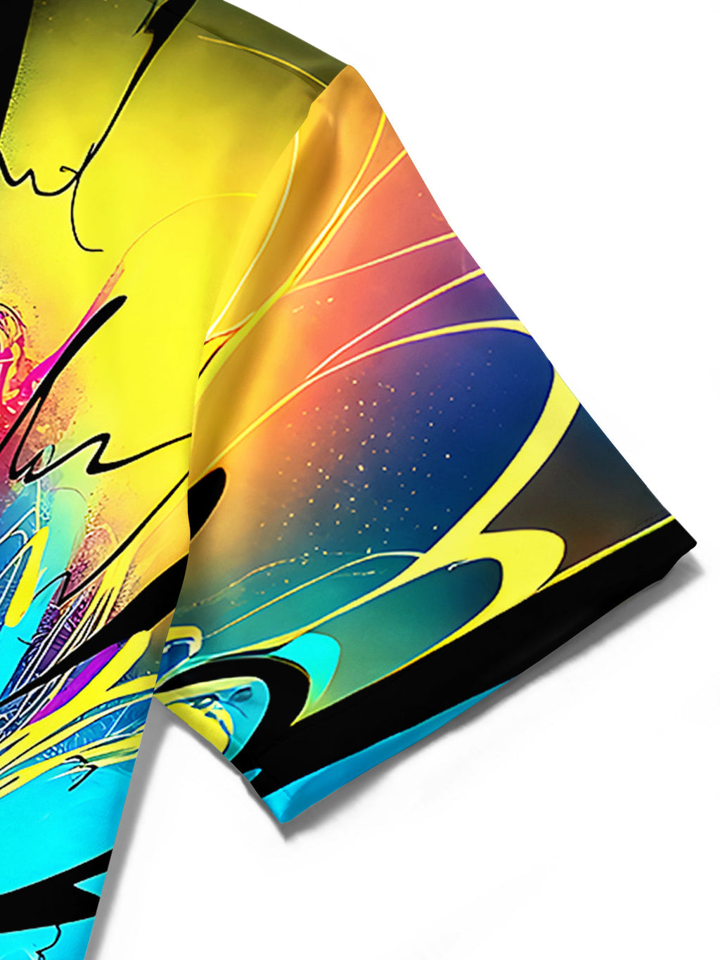 Oceanlyte Men's Tie Dye Colorful Abstract Radial Burst Print Short Sleeve Shirt with Chest Pocket