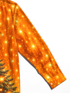 Oceanlyte Men's Christmas Tree With Sparkling Lights Print Long Sleeve Shirt with Chest Pocket
