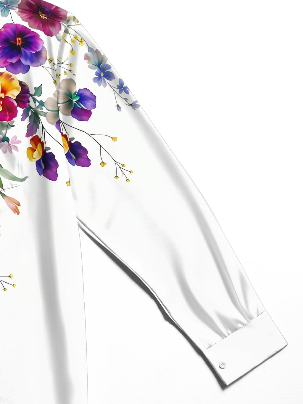 Oceanlyte Men's Floral Colorful Floral Branches Print Long Sleeve Shirt with Chest Pocket