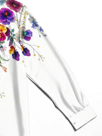 Oceanlyte Men's Floral Colorful Floral Branches Print Long Sleeve Shirt with Chest Pocket