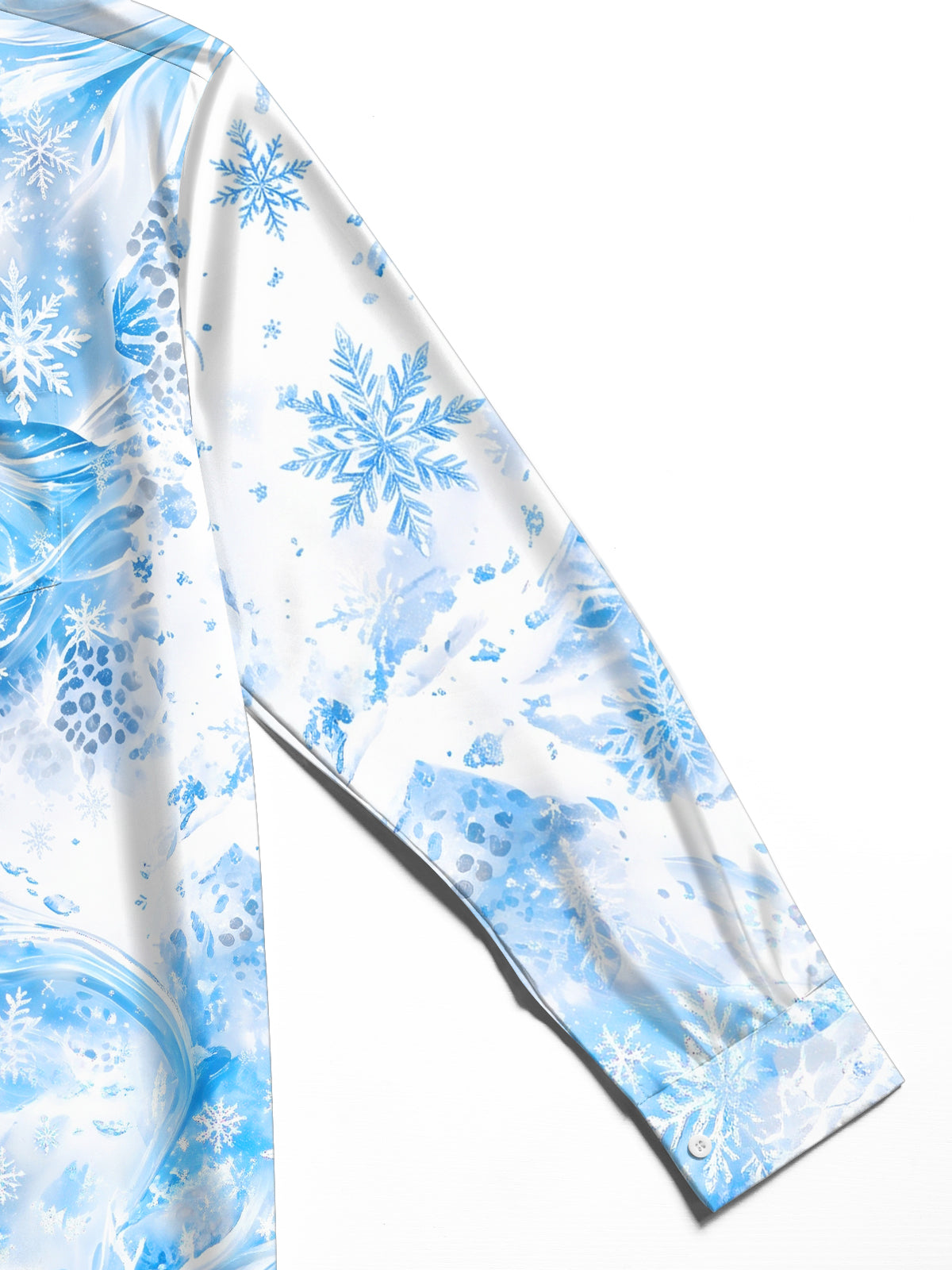 Oceanlyte Men's Printed Snowflakes And Ice Waves Print Long Sleeve Shirt with Chest Pocket