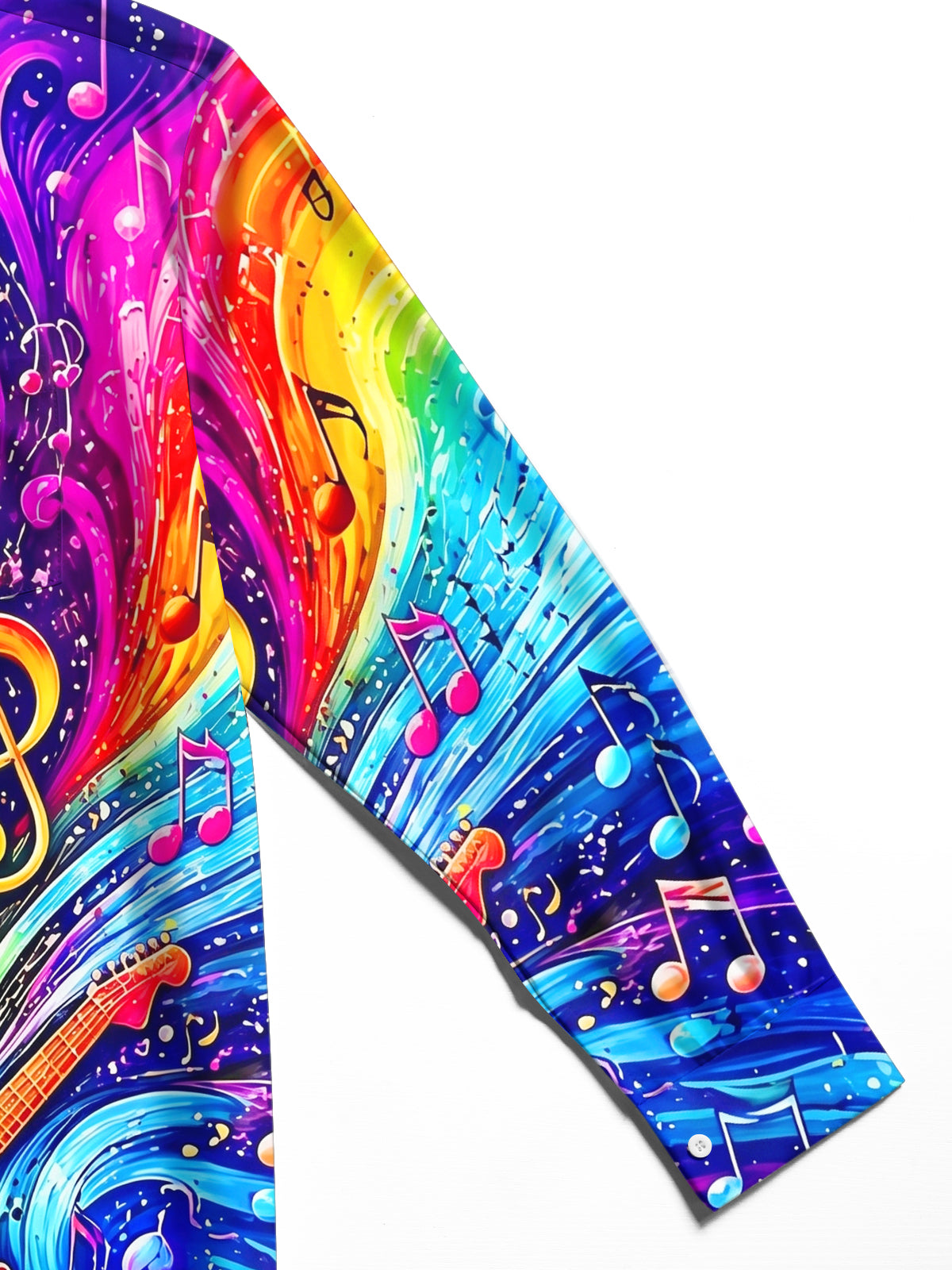 Oceanlyte Men's Graphic Musical Instruments Print Long Sleeve Shirt with Chest Pocket