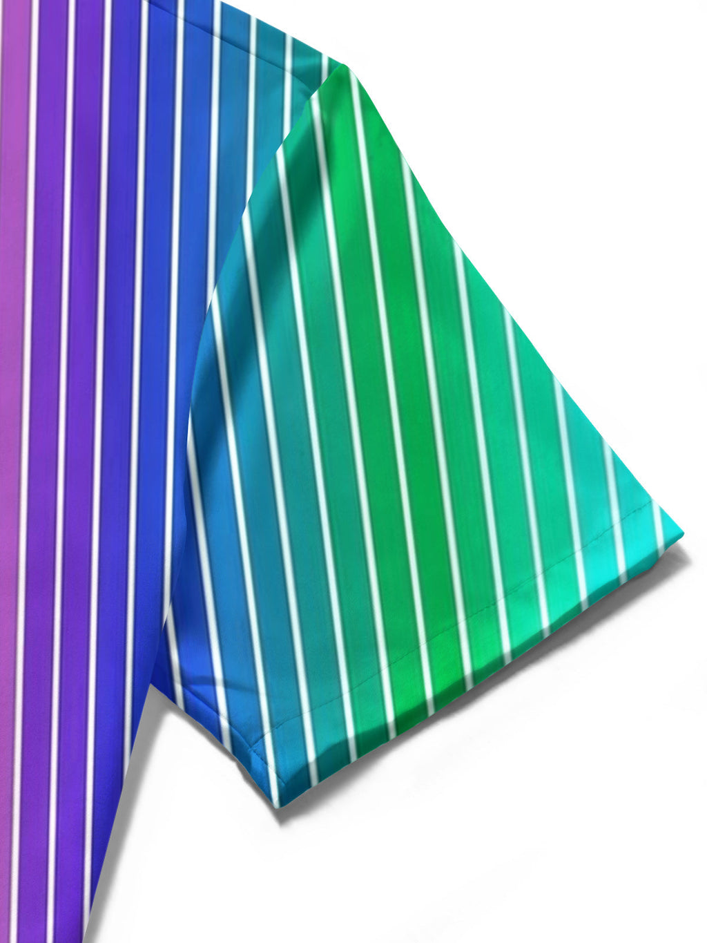 Oceanlyte Men's Striped Rainbow Gradient Stripes Print Short Sleeve Shirt with Chest Pocket