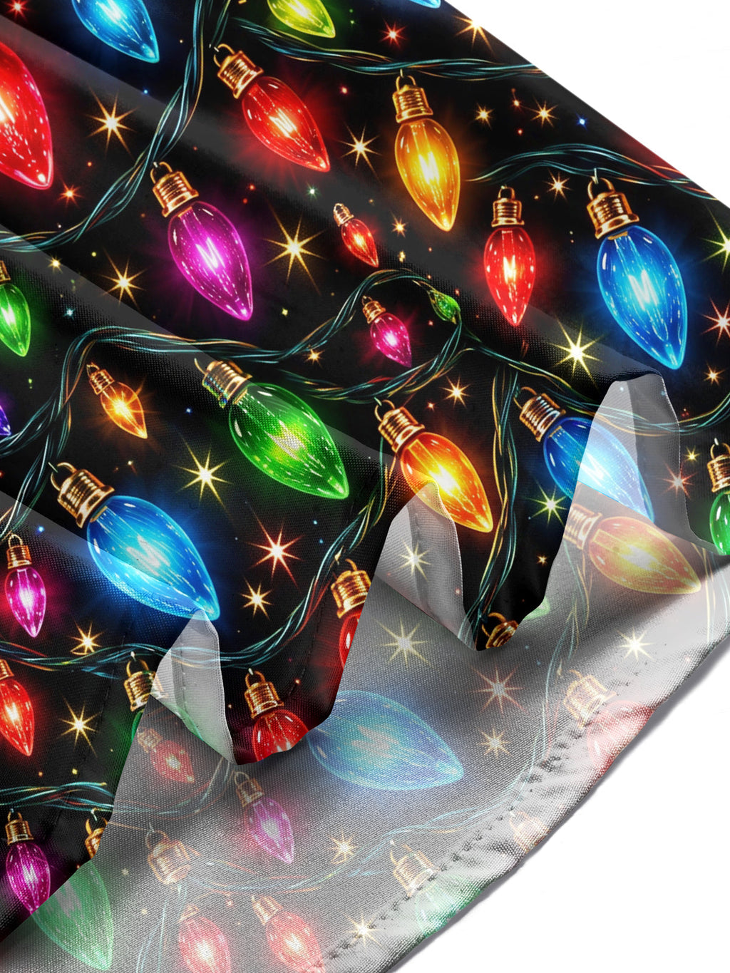 Oceanlyte Men's Printed Christmas Lights Print Long Sleeve Shirt with Chest Pocket