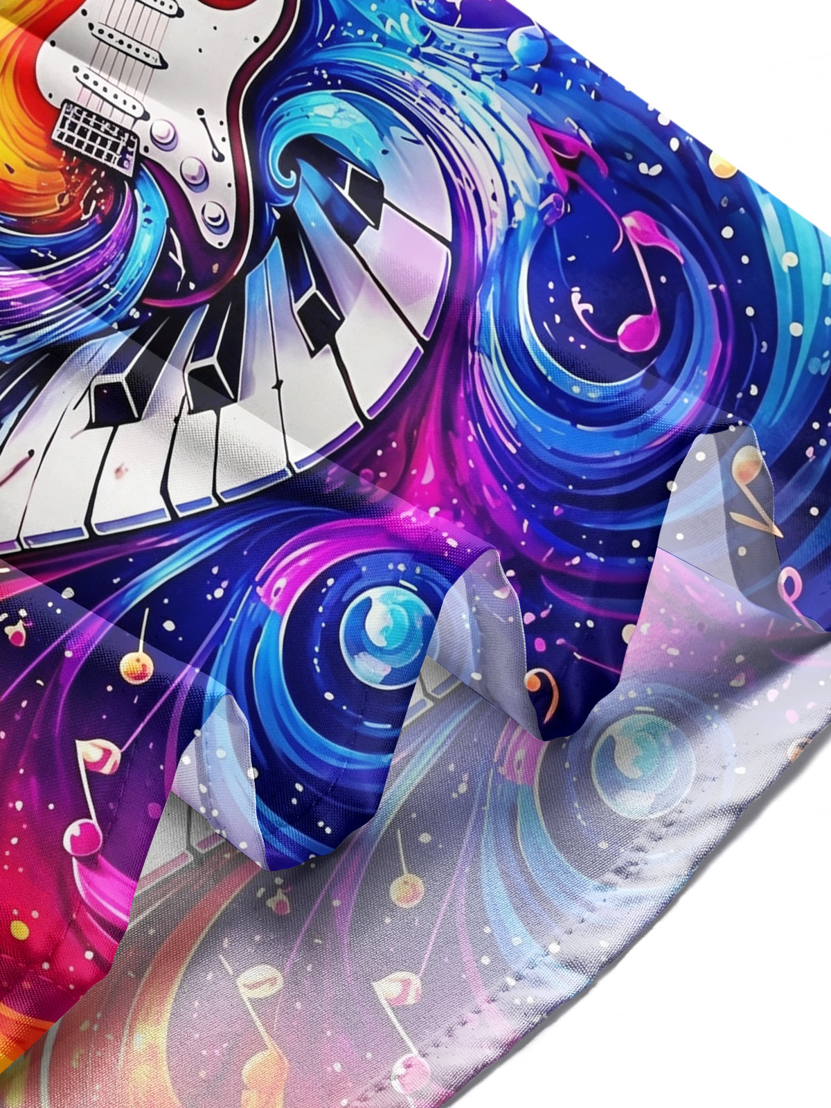 Oceanlyte Men's Graphic Musical Instruments Print Long Sleeve Shirt with Chest Pocket