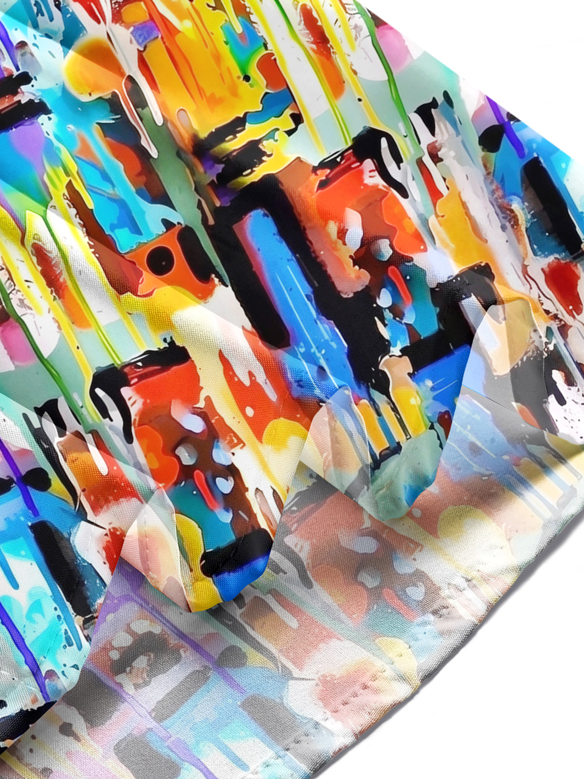 Oceanlyte Men's Tie Dye Colorful Paint Drip Print Long Sleeve Shirt with Chest Pocket