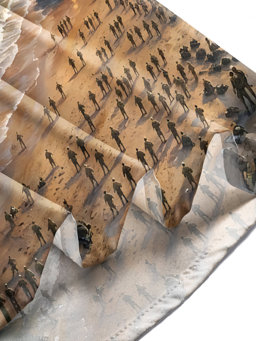 The "Pointe du Hoc" Oceanlyte Men's Long Sleeve Shirt - D-day Beach Landing Scene Print with Chest Pocket