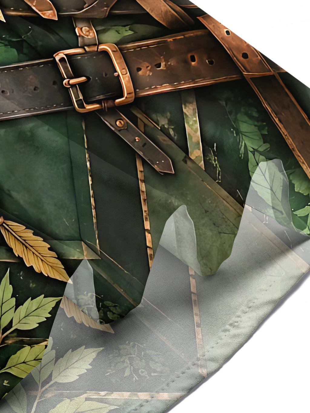 Oceanlyte Men's Printed Jungle Leaves And Explorer Gear Print Short Sleeve Shirt with Chest Pocket