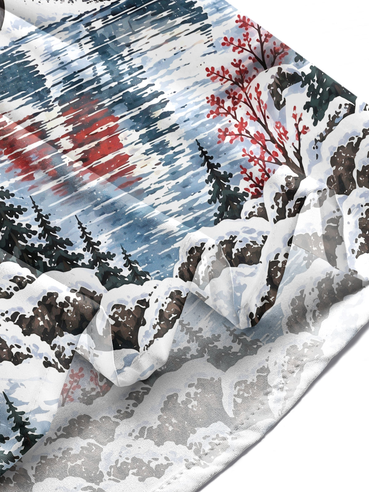 Oceanlyte Men's Graphic Vintage Snow Seaplane Print Long Sleeve Shirt with Chest Pocket