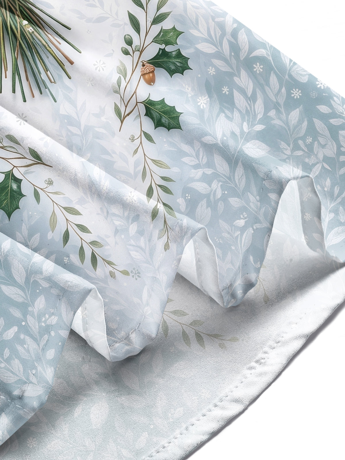 Oceanlyte Men's Long Sleeve Shirt - Christmas Floral Bouquet With Holly And Acorns Print with Chest Pocket