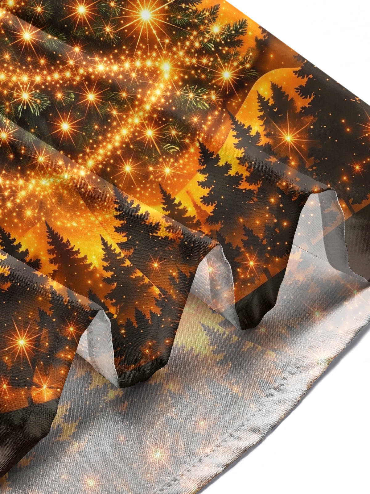 Oceanlyte Men's Christmas Tree With Sparkling Lights Print Long Sleeve Shirt with Chest Pocket
