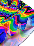 Oceanlyte Men's Printed Colorful Psychedelic Cobra Print Long Sleeve Shirt with Chest Pocket