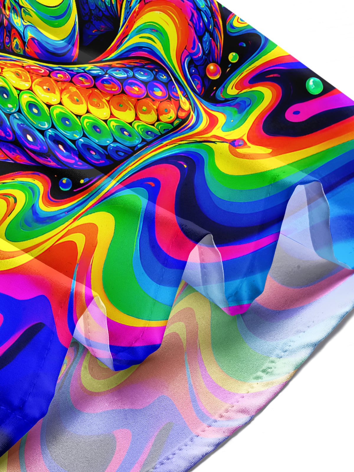Oceanlyte Men's Printed Colorful Psychedelic Cobra Print Long Sleeve Shirt with Chest Pocket