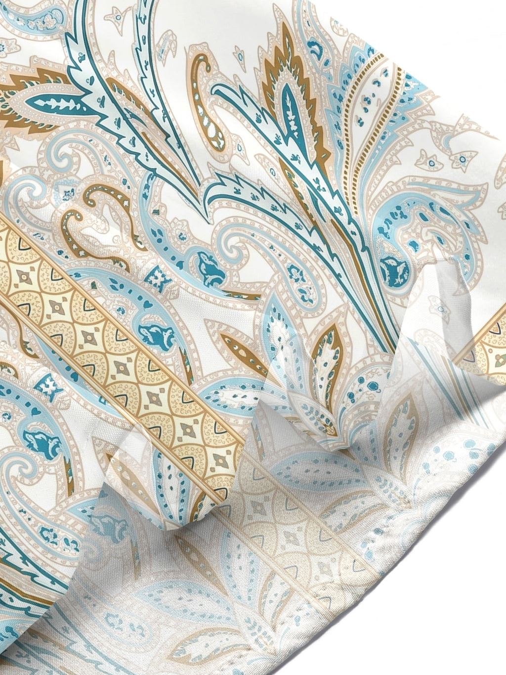 Oceanlyte Men's Vintage Style Paisley Floral Print Short Sleeve Shirt with Chest Pocket