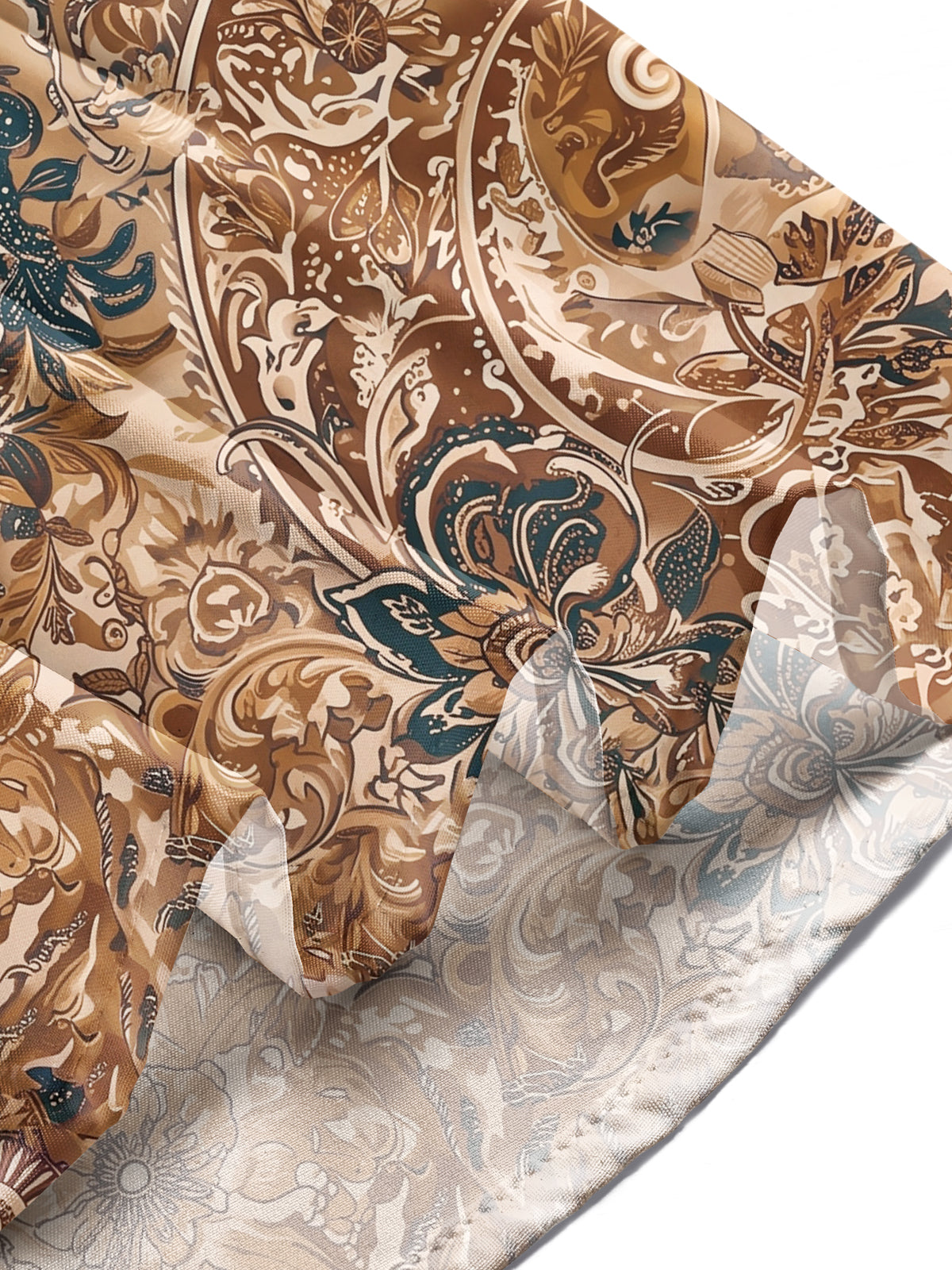 Oceanlyte Men's Paisley And Floral Medallion Print Long Sleeve Shirt with Chest Pocket