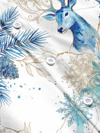 Oceanlyte Men's Graphic Watercolor Snowflake Print Long Sleeve Shirt with Chest Pocket